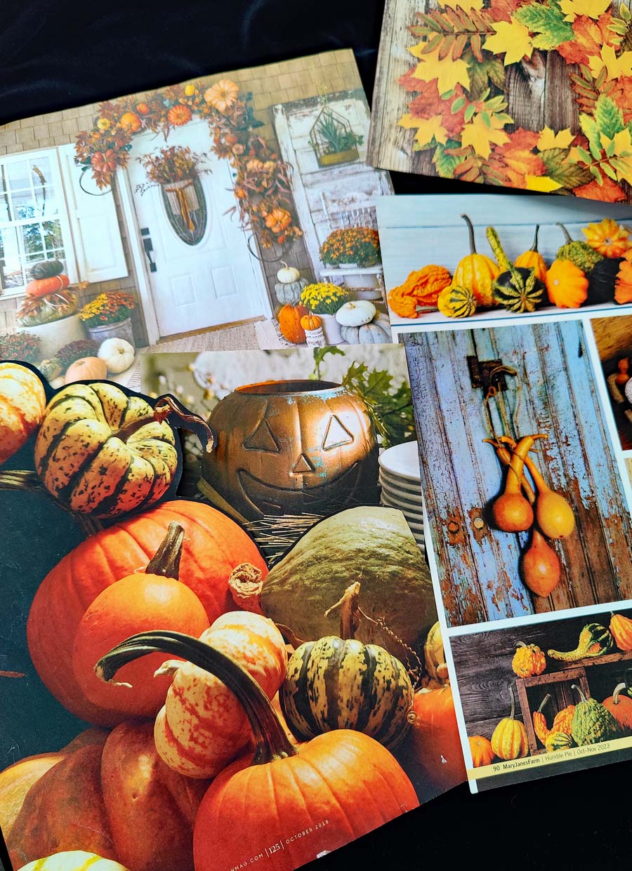 HARVEST / AUTUMN Collage Fodder MOOD BOARD Images and Words