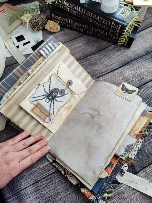 Bugs and Bones JOURNAL Ready to Ship, Handmade Grimoire, Memory Keeper