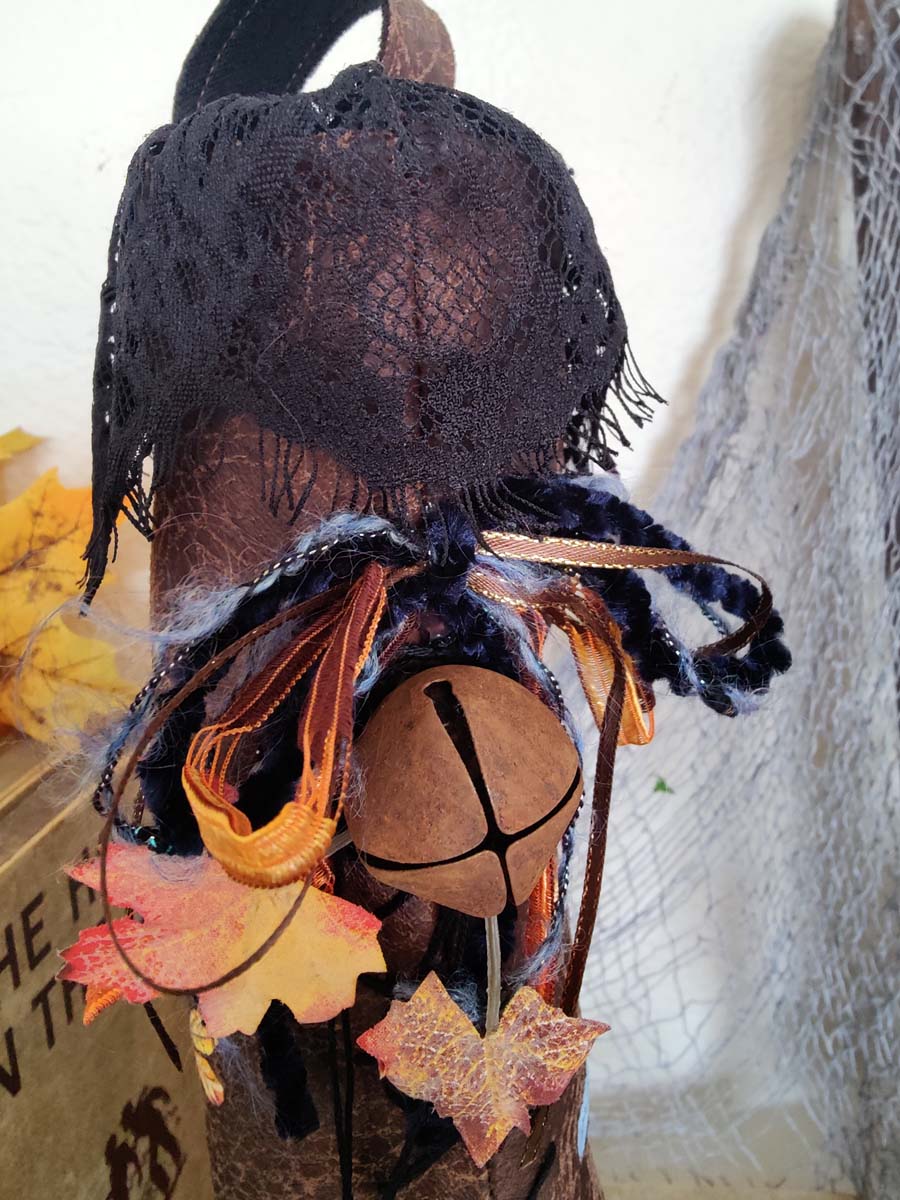 Painted WITCH BOOT Faux Leather Autumn Decor