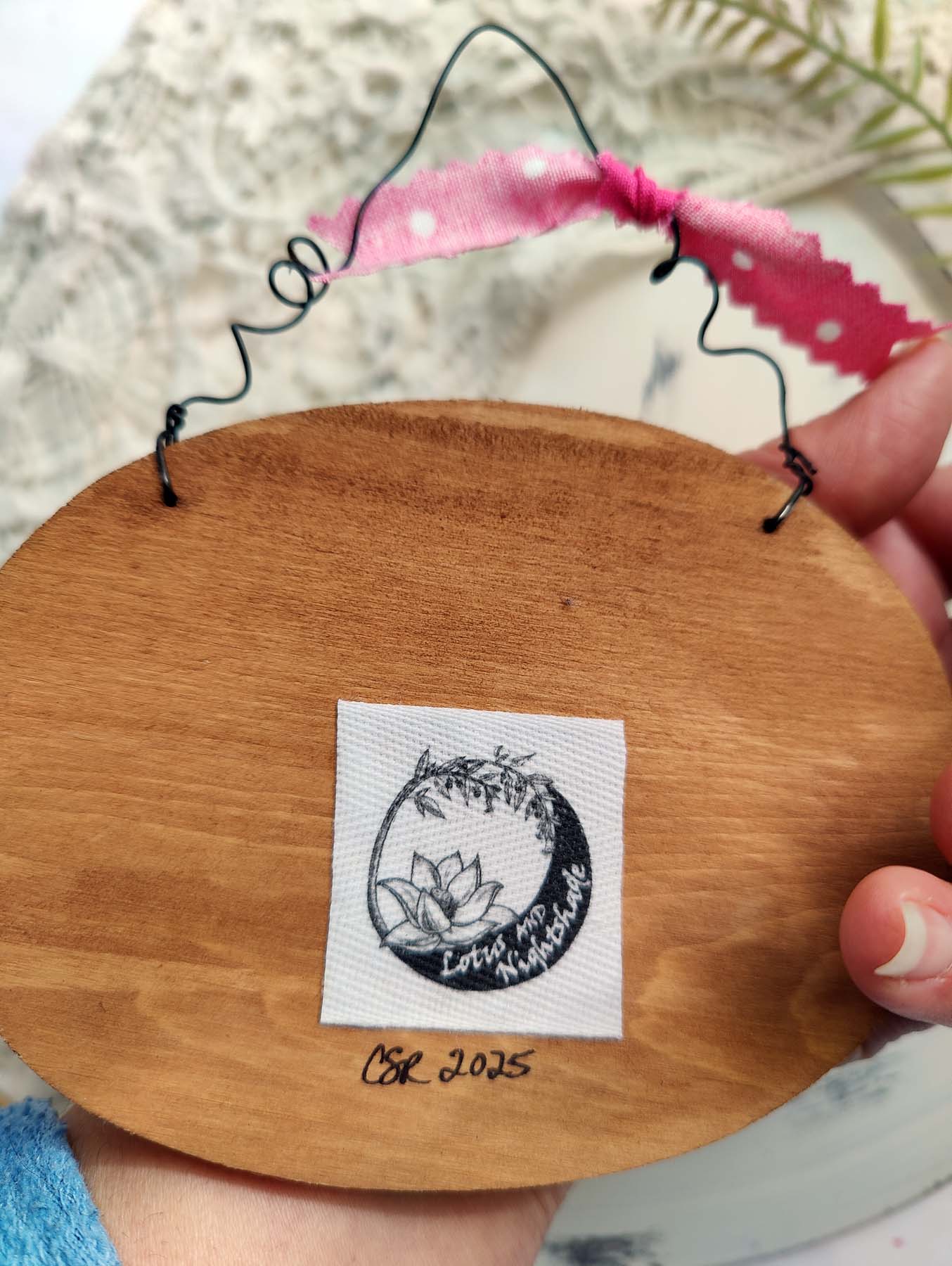 Whimsical FAWN with MUSHROOMS Painted Wood Art