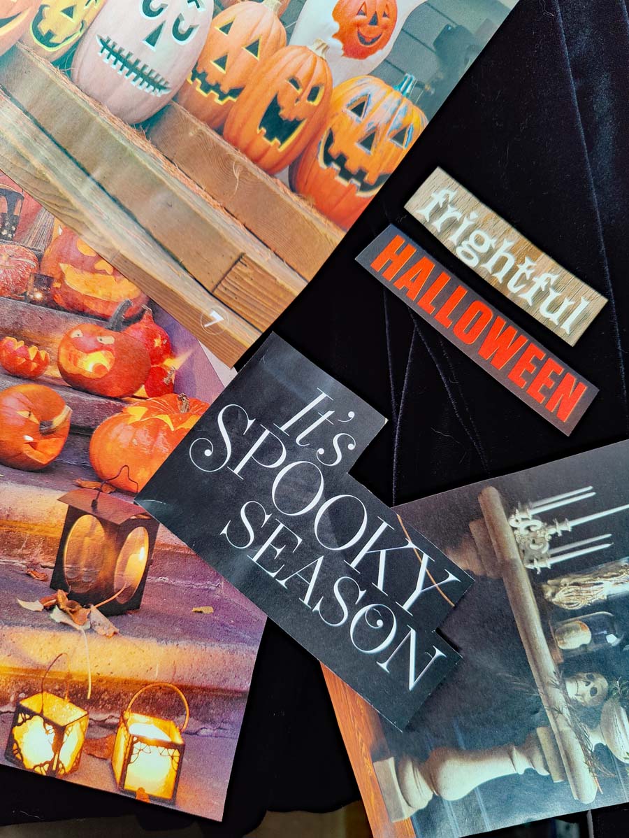 HALLOWEEN Collage Fodder MOOD BOARD Images and Words