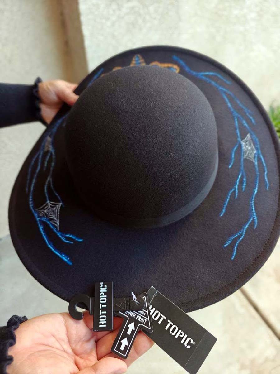DEATH'S HEAD MOTH Spooky Attire Hand Painted Felt Hat