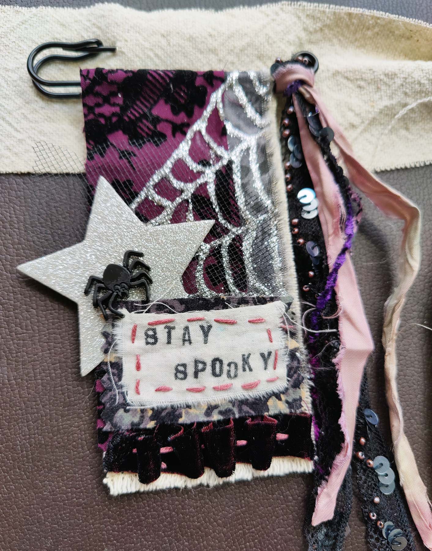STAY SPOOKY Kilt Pin Banner Brooch