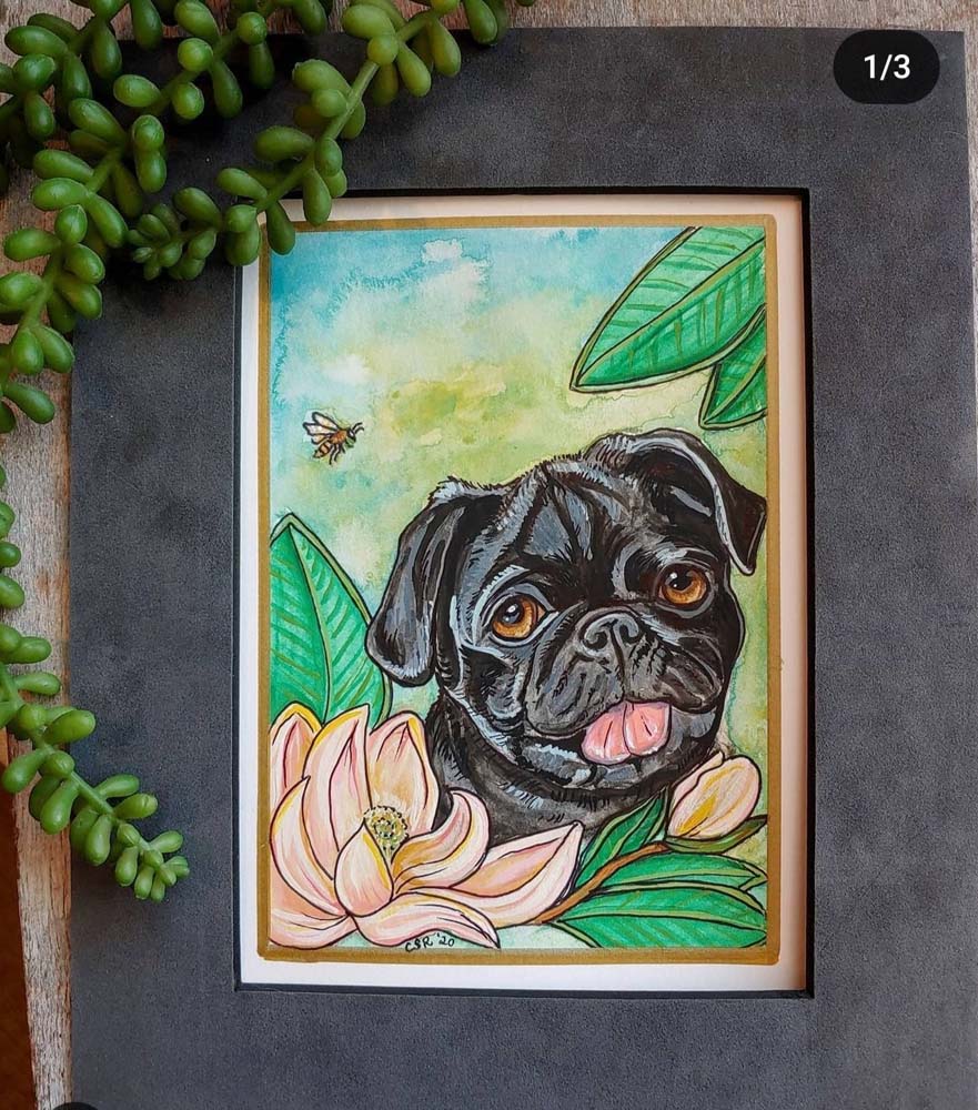 Custom 5x7 Pet Portrait on Paper