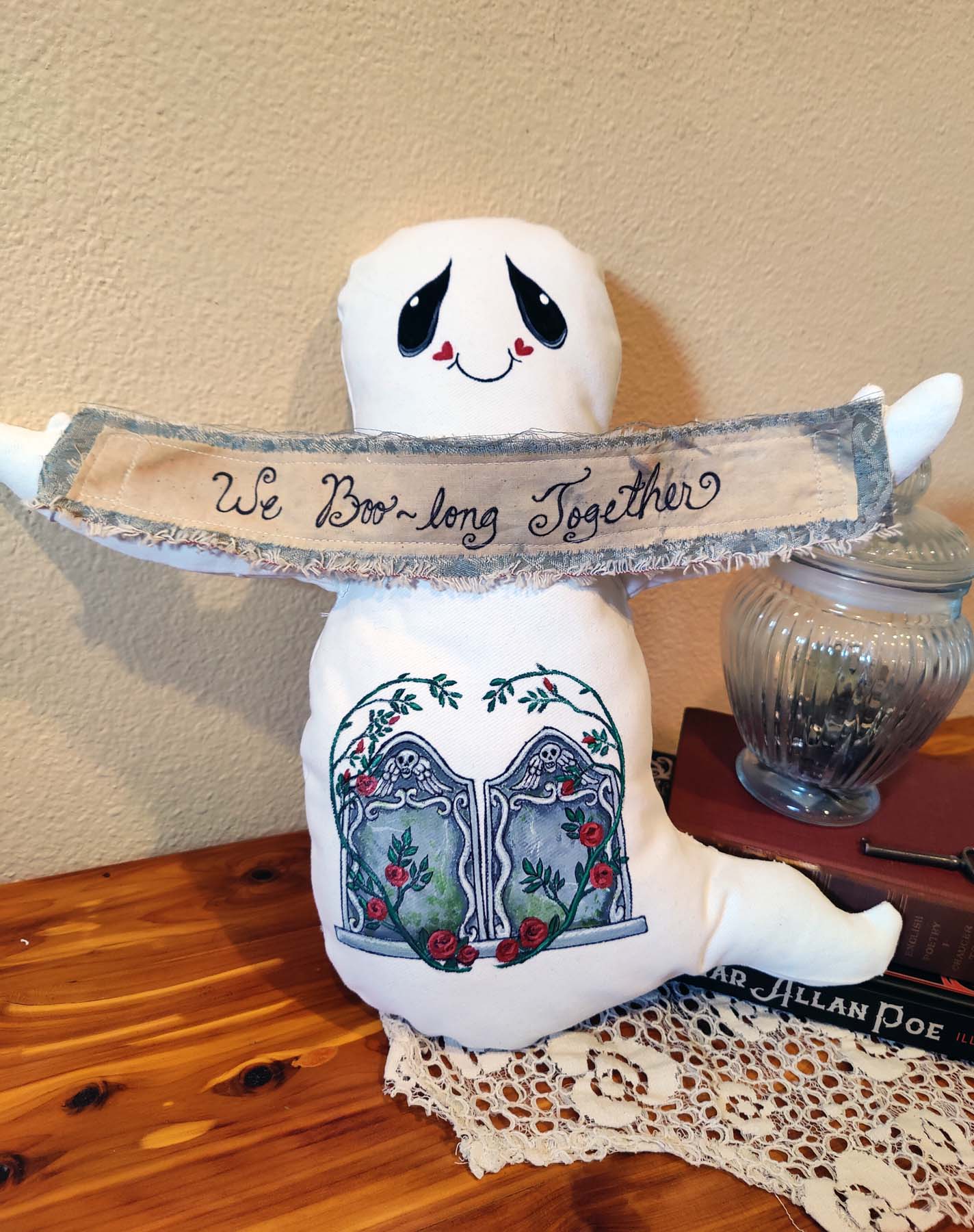 Hand Painted GHOST Plushie VALLOWEEN Gift