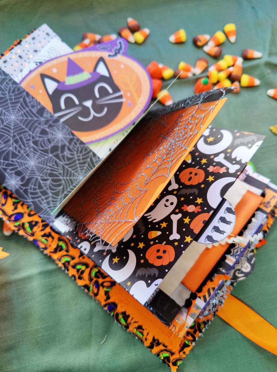 BLACK CAT Halloween MINI JOURNAL Handmade Memory Keeper