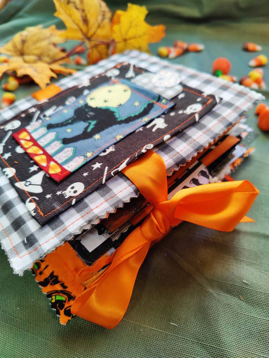 BLACK CAT Halloween MINI JOURNAL Handmade Memory Keeper