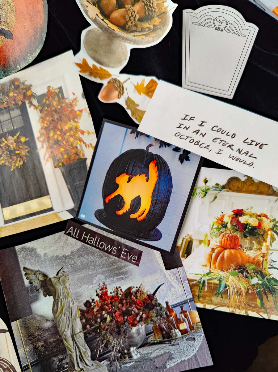 HALLOWEEN Collage Fodder MOOD BOARD Images and Words