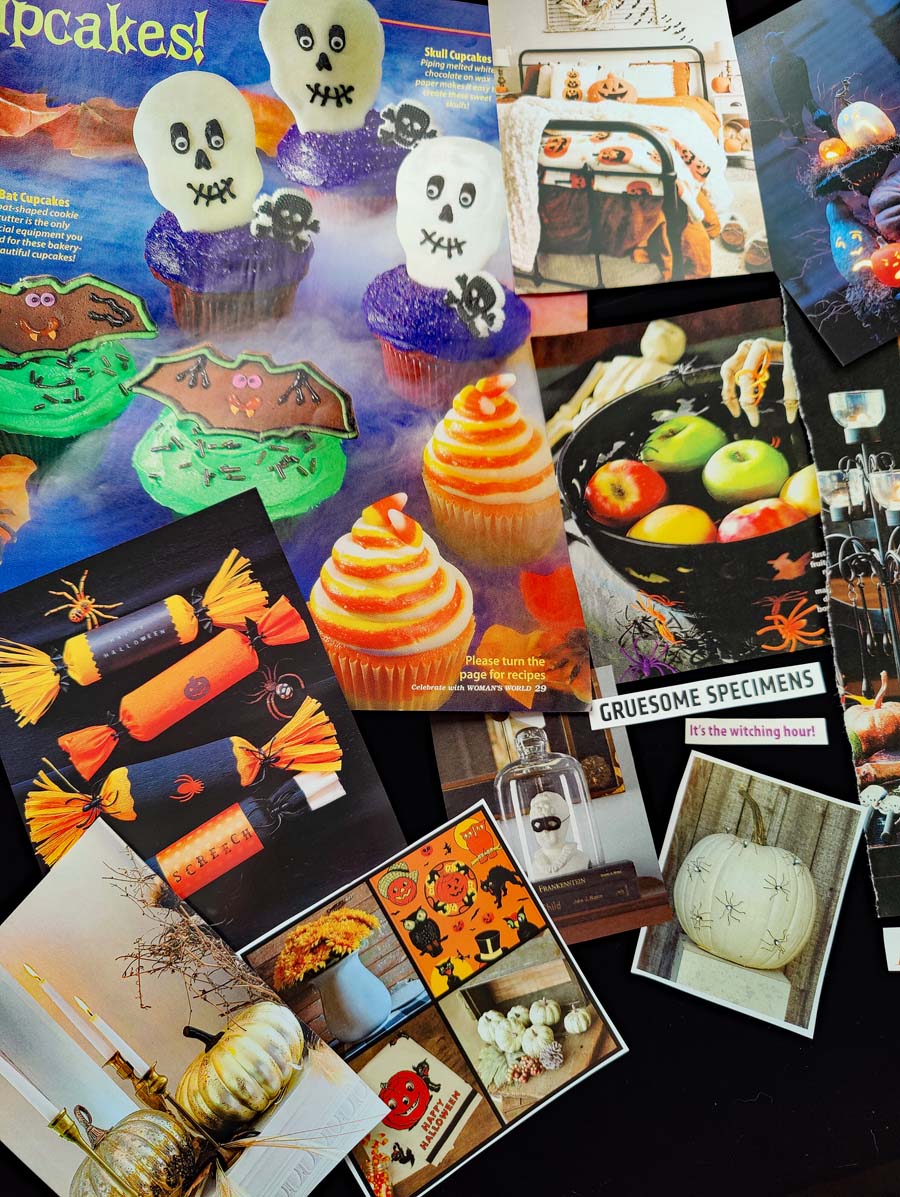 HALLOWEEN Collage Fodder MOOD BOARD Images and Words