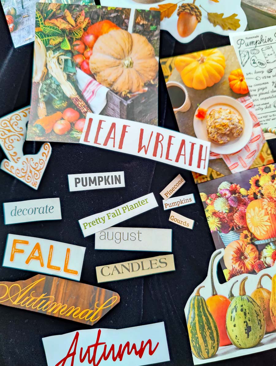 HARVEST / AUTUMN Collage Fodder MOOD BOARD Images and Words