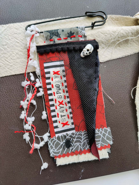 STAY SPOOKY Kilt Pin Banner Brooch