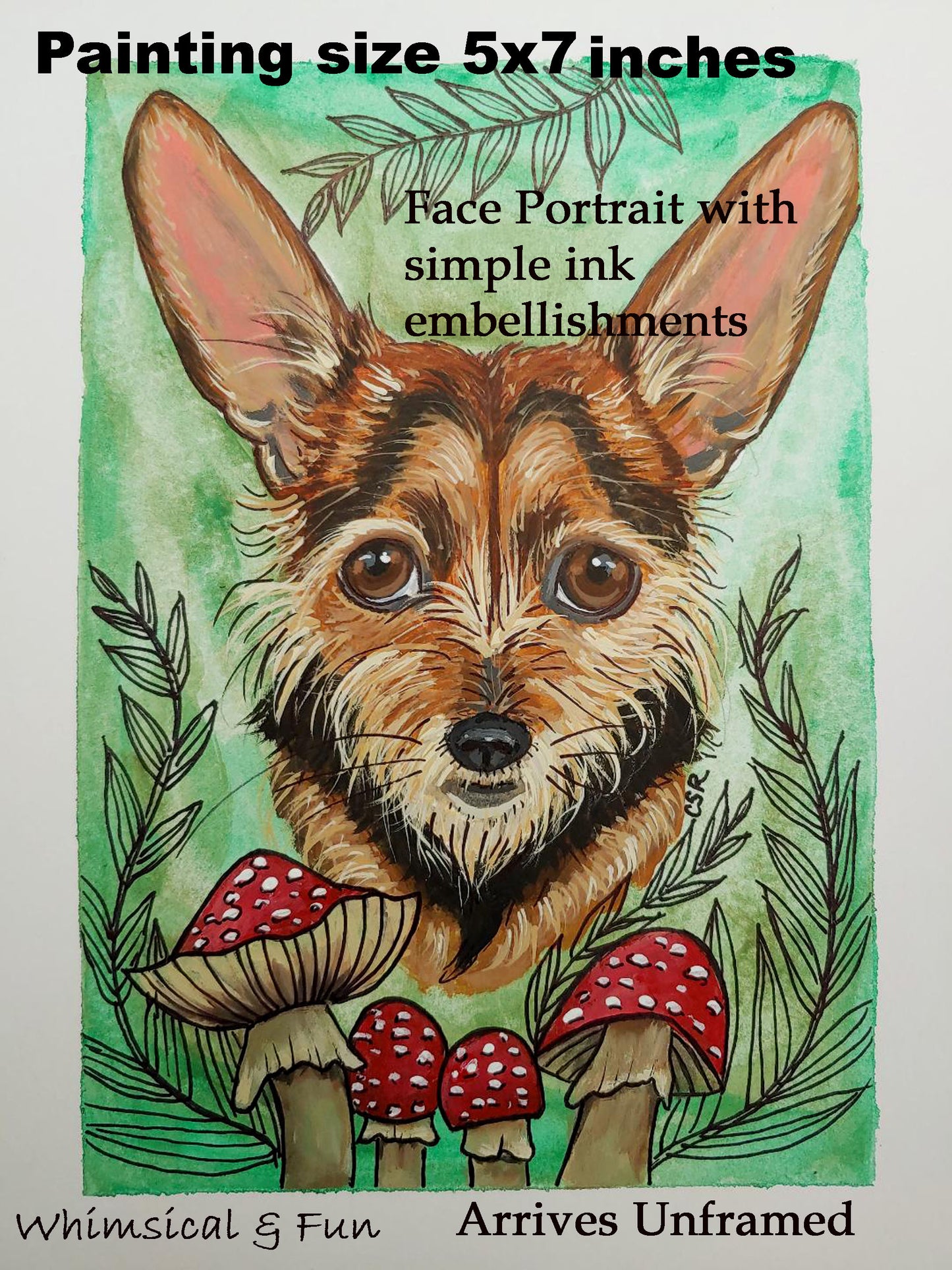 Custom 5x7 Pet Portrait on Paper