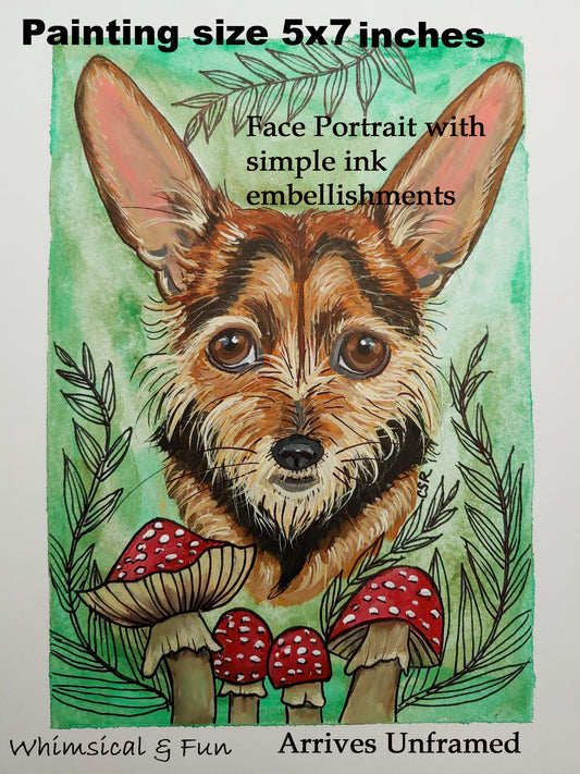 Custom 5x7 Pet Portrait on Paper