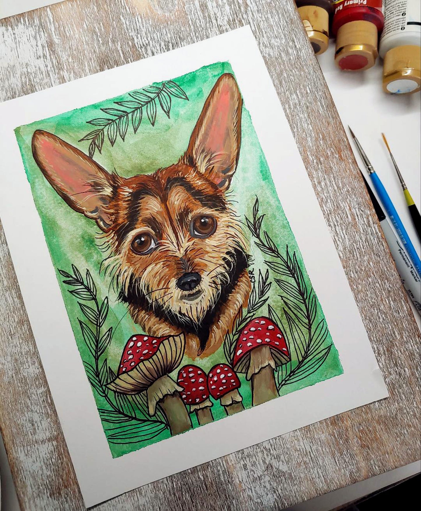 Custom 5x7 Pet Portrait on Paper