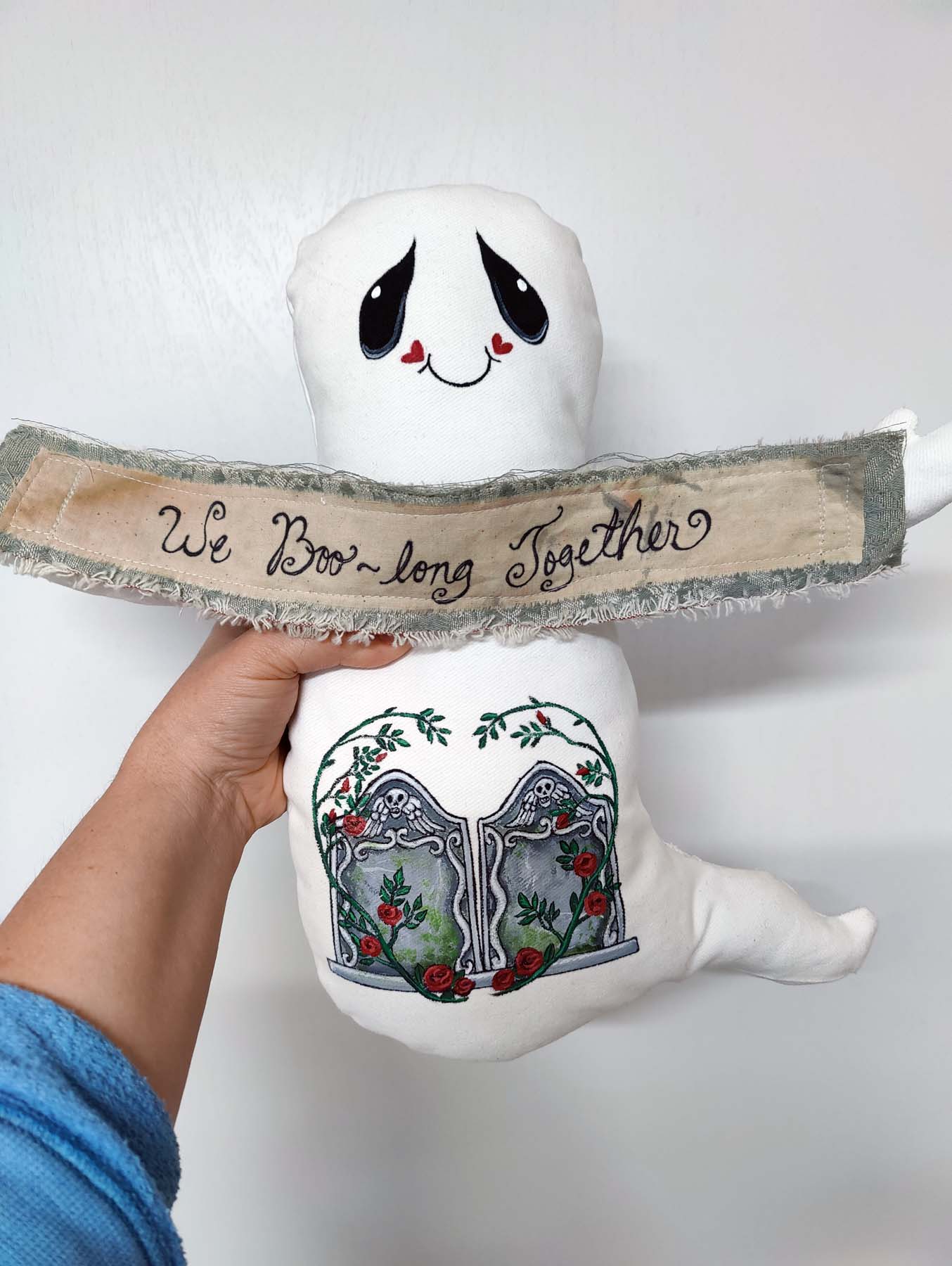 Hand Painted GHOST Plushie VALLOWEEN Gift